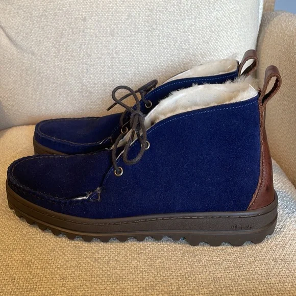 Quoddy Men’s Navy Blue Chukka Boot Shearling Lined Size 8 - Picture 4 of 9